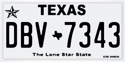 TX license plate DBV7343