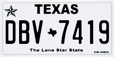TX license plate DBV7419