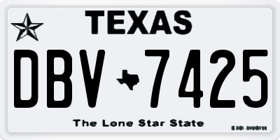 TX license plate DBV7425