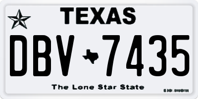 TX license plate DBV7435