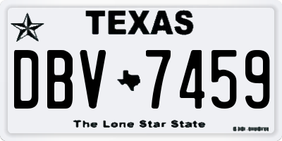 TX license plate DBV7459