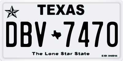 TX license plate DBV7470