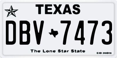 TX license plate DBV7473