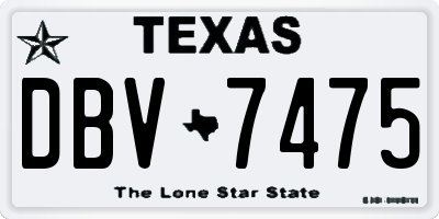 TX license plate DBV7475