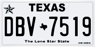 TX license plate DBV7519