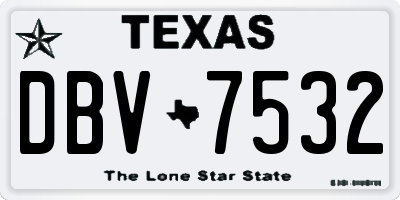 TX license plate DBV7532