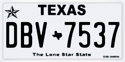 TX license plate DBV7537