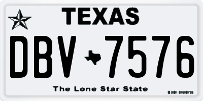 TX license plate DBV7576