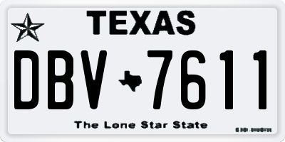 TX license plate DBV7611