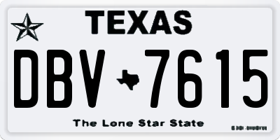TX license plate DBV7615