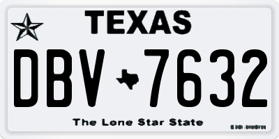 TX license plate DBV7632