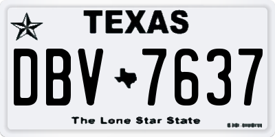 TX license plate DBV7637