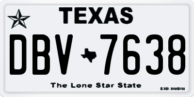 TX license plate DBV7638