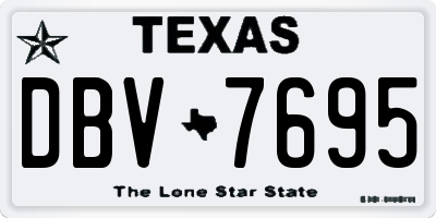 TX license plate DBV7695