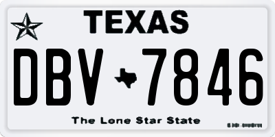 TX license plate DBV7846