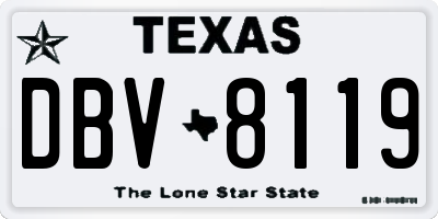 TX license plate DBV8119