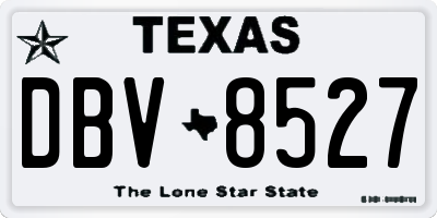 TX license plate DBV8527