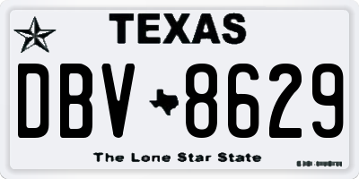 TX license plate DBV8629