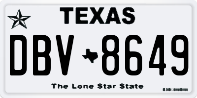 TX license plate DBV8649