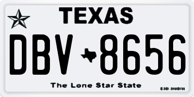 TX license plate DBV8656