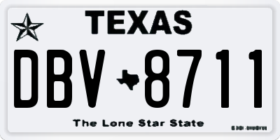 TX license plate DBV8711