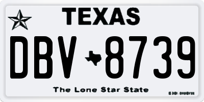 TX license plate DBV8739