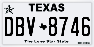 TX license plate DBV8746
