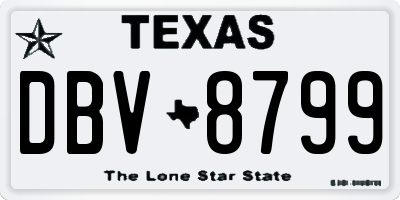 TX license plate DBV8799