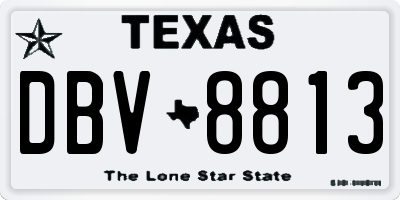 TX license plate DBV8813