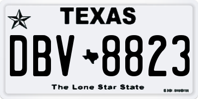 TX license plate DBV8823
