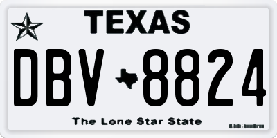 TX license plate DBV8824