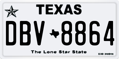 TX license plate DBV8864