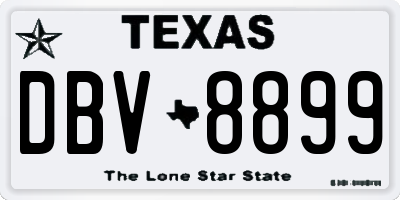 TX license plate DBV8899