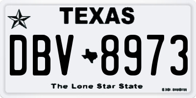 TX license plate DBV8973