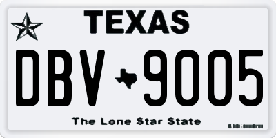 TX license plate DBV9005