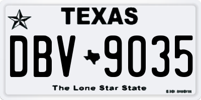 TX license plate DBV9035