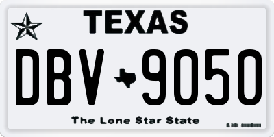 TX license plate DBV9050