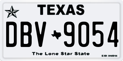 TX license plate DBV9054