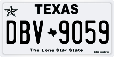 TX license plate DBV9059