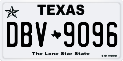 TX license plate DBV9096