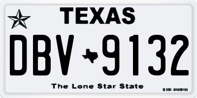 TX license plate DBV9132
