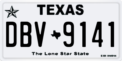 TX license plate DBV9141