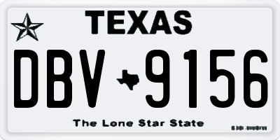 TX license plate DBV9156