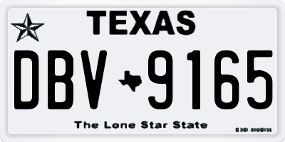 TX license plate DBV9165