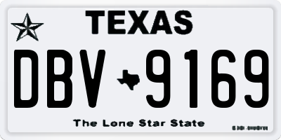 TX license plate DBV9169