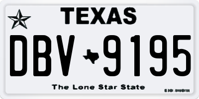 TX license plate DBV9195