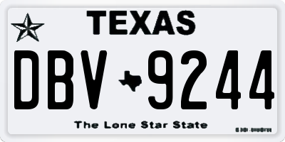 TX license plate DBV9244