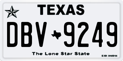 TX license plate DBV9249