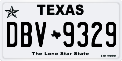 TX license plate DBV9329