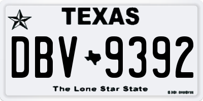 TX license plate DBV9392